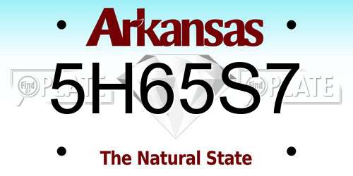 5H65S7 Arkansas License Plate