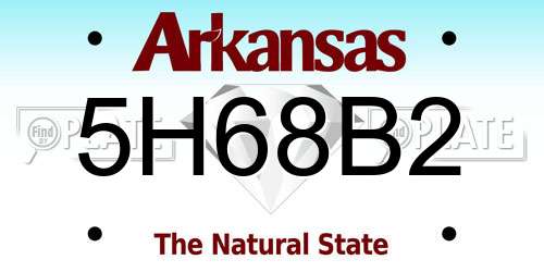 5H68B2 Arkansas License Plate