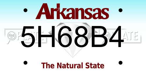 5H68B4 Arkansas License Plate
