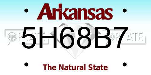 5H68B7 Arkansas License Plate