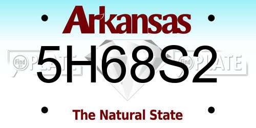 5H68S2 Arkansas License Plate