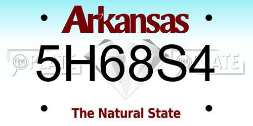 5H68S4 Arkansas License Plate