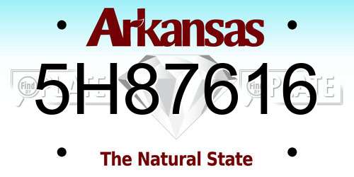 5H87616 Arkansas License Plate