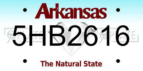 5HB2616 Arkansas License Plate
