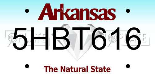 5HBT616 Arkansas License Plate