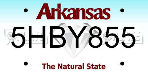 5HBY855 Arkansas License Plate