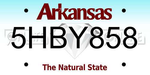 5HBY858 Arkansas License Plate