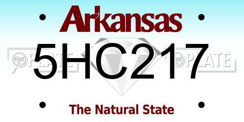 5HC217 Arkansas License Plate