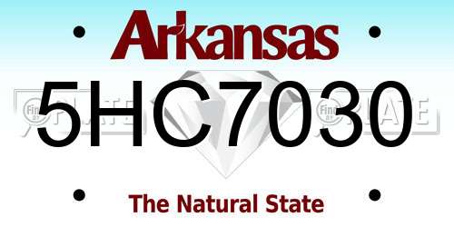 5HC7030 Arkansas License Plate