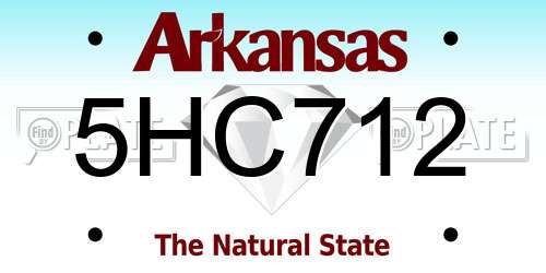 5HC712 Arkansas License Plate