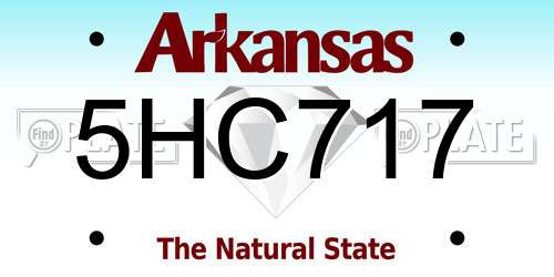 5HC717 Arkansas License Plate