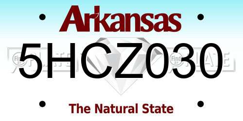 5HCZ030 Arkansas License Plate