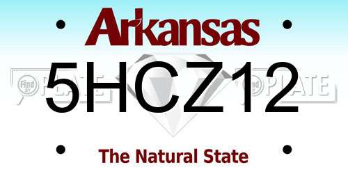 5HCZ12 Arkansas License Plate