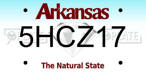 5HCZ17 Arkansas License Plate