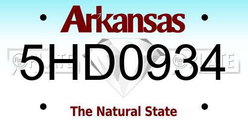 5HD0934 Arkansas License Plate