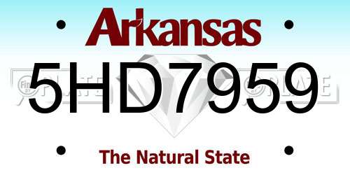 5HD7959 Arkansas License Plate