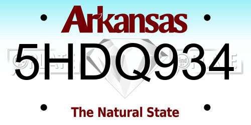 5HDQ934 Arkansas License Plate