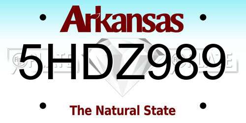 5HDZ989 Arkansas License Plate