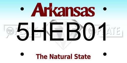 5HEB01 Arkansas License Plate