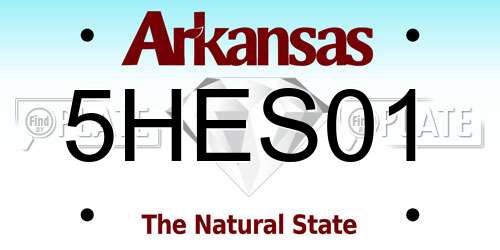 5HES01 Arkansas License Plate