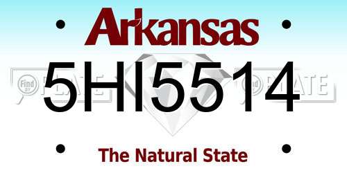 5HI5514 Arkansas License Plate
