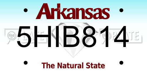 5HIB814 Arkansas License Plate