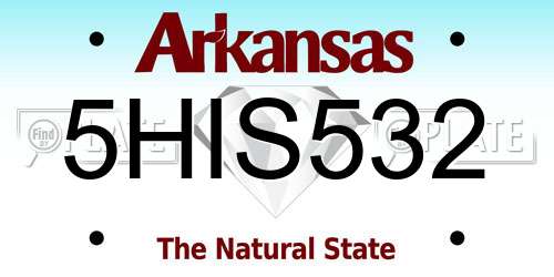 5HIS532 Arkansas License Plate