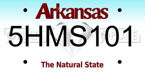 5HMS101 Arkansas License Plate