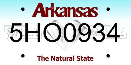 5HO0934 Arkansas License Plate
