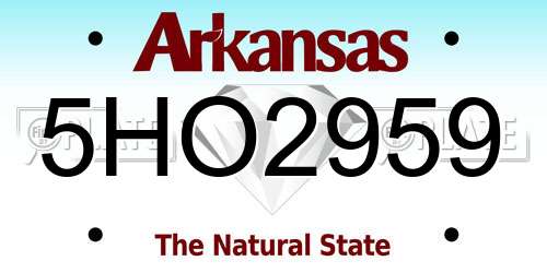 5HO2959 Arkansas License Plate