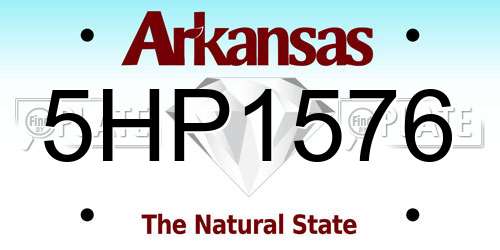 5HP1576 Arkansas License Plate
