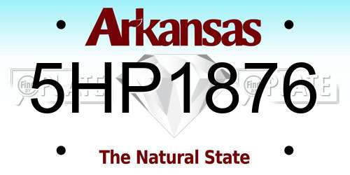 5HP1876 Arkansas License Plate