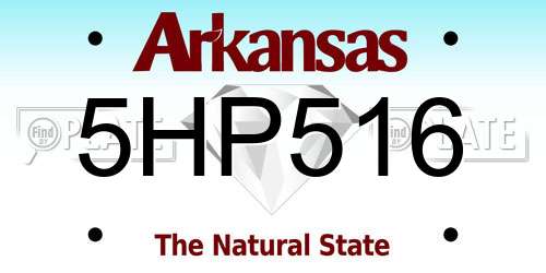 5HP516 Arkansas License Plate