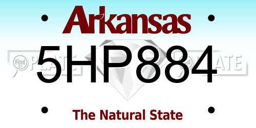 5HP884 Arkansas License Plate