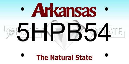 5HPB54 Arkansas License Plate
