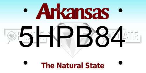 5HPB84 Arkansas License Plate