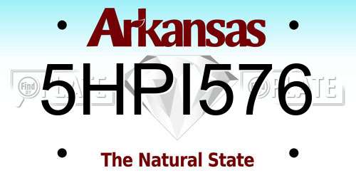 5HPI576 Arkansas License Plate