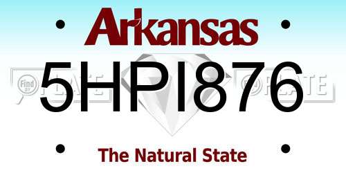 5HPI876 Arkansas License Plate