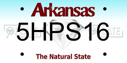 5HPS16 Arkansas License Plate