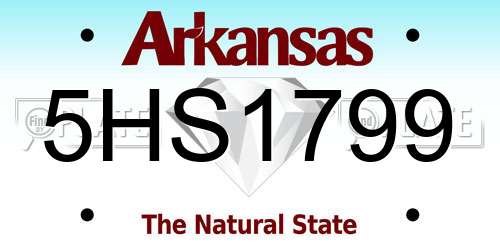 5HS1799 Arkansas License Plate