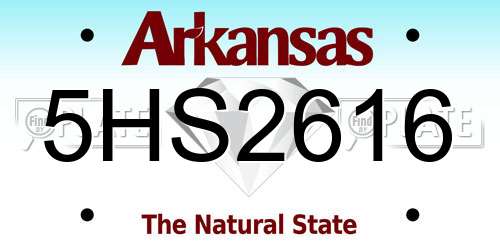 5HS2616 Arkansas License Plate