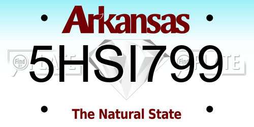 5HSI799 Arkansas License Plate