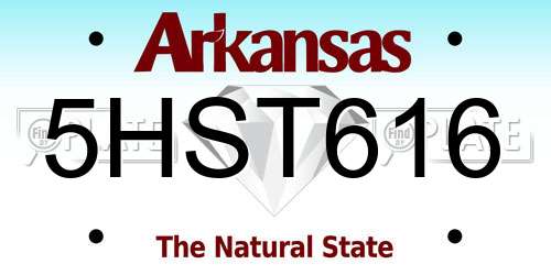 5HST616 Arkansas License Plate