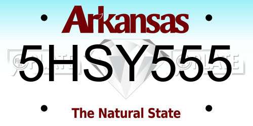 5HSY555 Arkansas License Plate