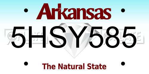 5HSY585 Arkansas License Plate