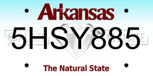 5HSY885 Arkansas License Plate
