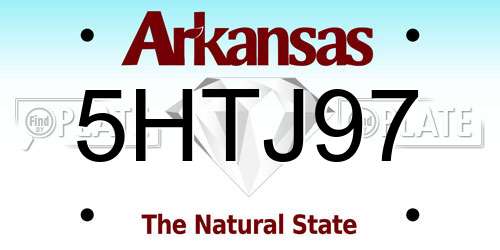 5HTJ97 Arkansas License Plate