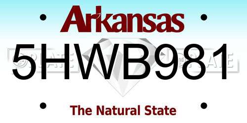 5HWB981 Arkansas License Plate