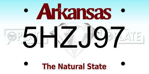 5HZJ97 Arkansas License Plate