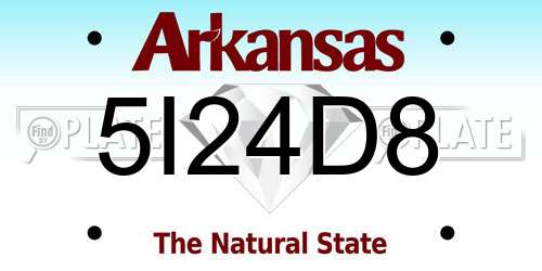 5I24D8 Arkansas License Plate